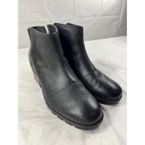 Sorel Women's Cate Cutout Bootie Black Leather Size 10
